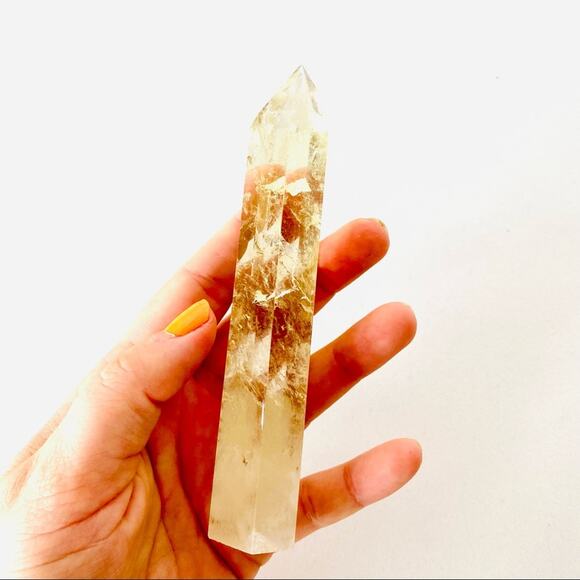 Citrine Polished Genuine 5” Crystal Point Boho Gypsy Meditation Yoga Gemstone - Picture 2 of 6